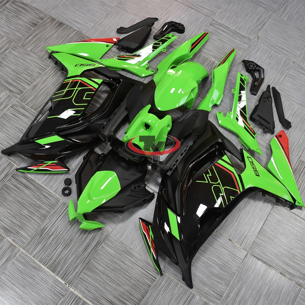

Для Ninja650 Ninja 650 2021-2022-2023-2024 кузов капота мотоцикл новый KRT с зеленым принтом дизайн линии полный комплект обтекателей