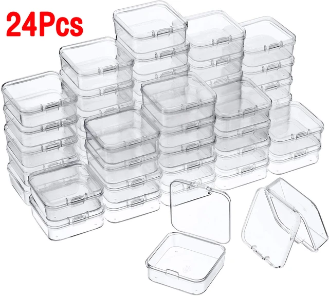 1Pcs Clear Small Plastic Box Containers Transparent Storage Box with Hinged  Lid for Items Crafts Jewelry Package Clear Cases - AliExpress