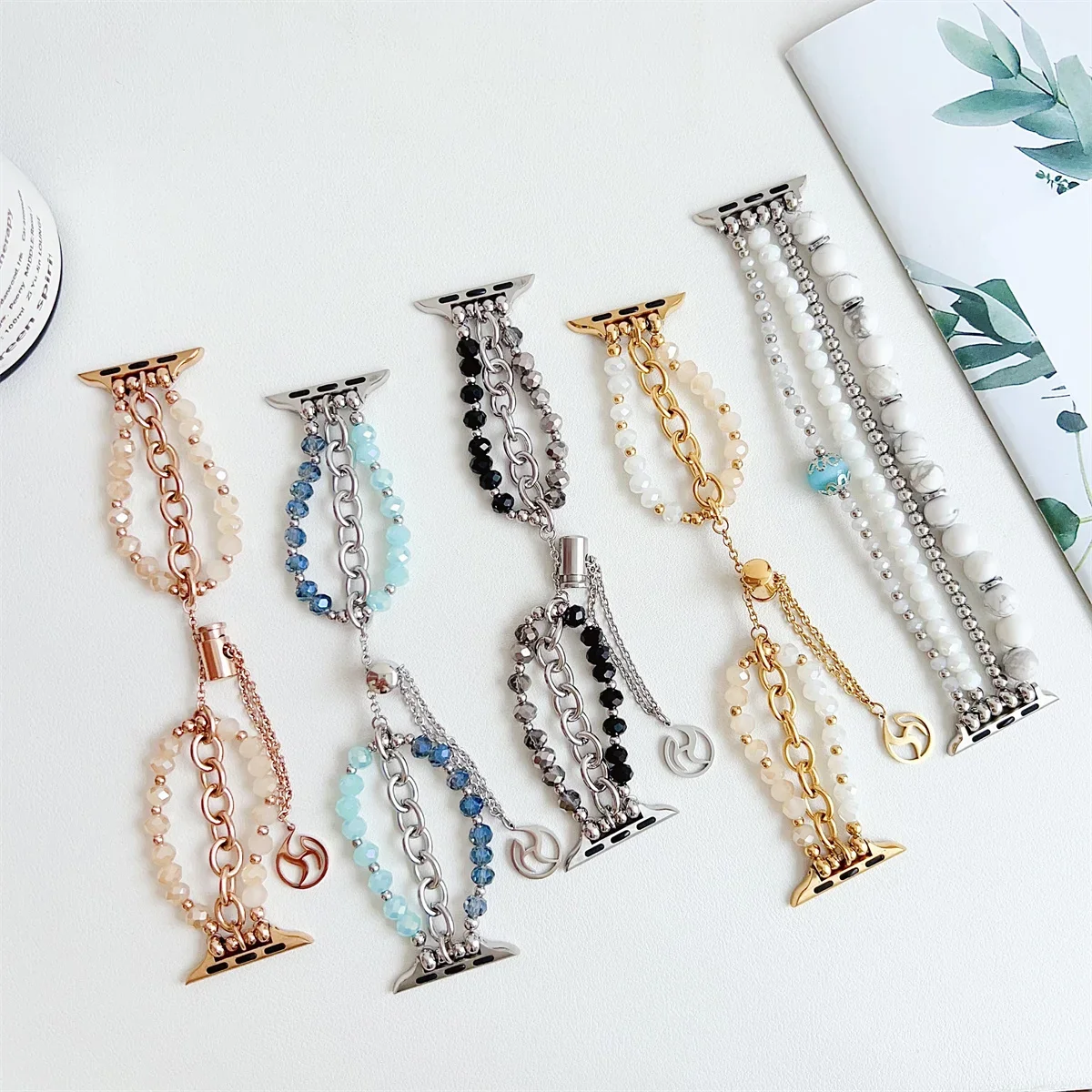 Bracelet de montre à bijoux pour iWatch Ultra 2 Series 10/9/8/7/6/5 Bracelet de montre tendance 42/44/45/46/49 mm 38/40/41 mm_voghion.com