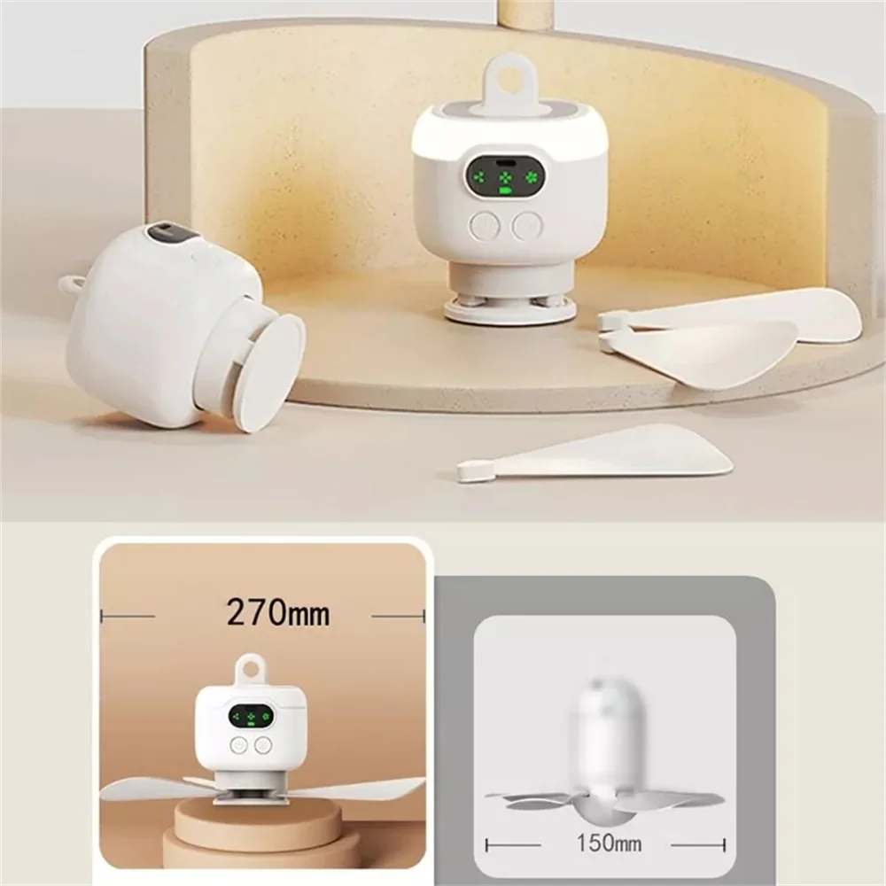 Camping Fan Silent 3-blade Ceiling Fan 8000mAh Hanging Fan for Camping Bed Outdoor Tents