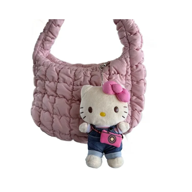 Cartoon Sanrio Hello Kitty Plush Keychain Kawaii Camera Kt Plush Pendant Anime Peripheral Stuffed Toys Zipper Decoration Gifts 6