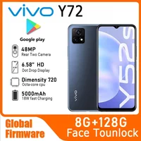 Vivo Y72 5G smartphone Global firmware 8GB RAM 128GB ROM 5000mAh Smart Phone Dimensity 720 Battery 18W 48MP Camera 1