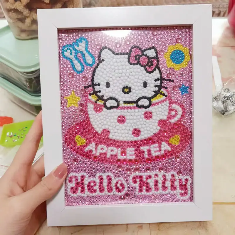 Hello Kitty Kawaii My Melody Cinnamoroll DIY Diamond Painting Photo Frame  Anime Sanrioed Girl Heart Handmade Birthday Gift
