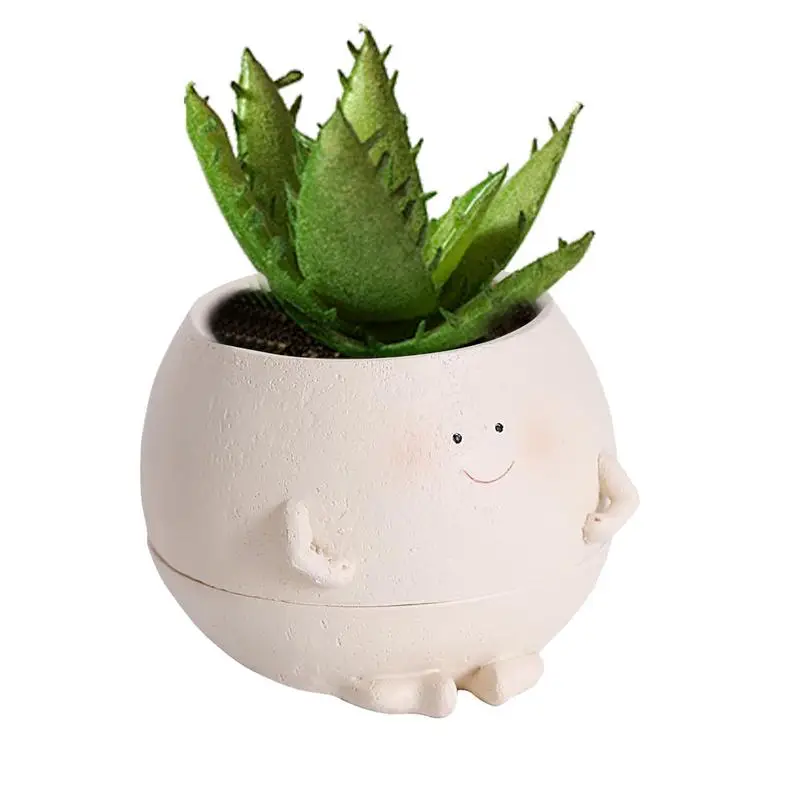 

Self Watering Pots Face Flower Pot Adorable Face Self Watering Planter Pot With Drainage Decorative Cute Smile Face Cartoon