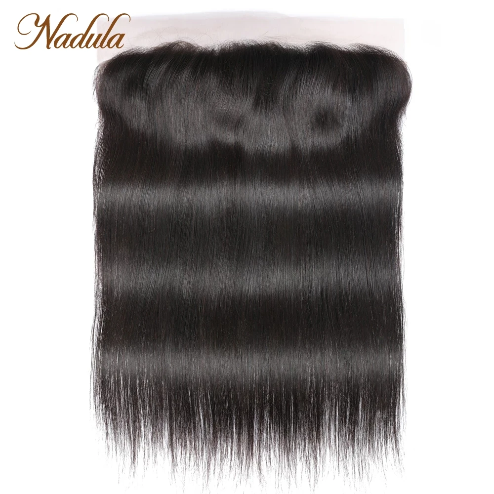 Nadula Straight Human Hair 13x4 Lace Frontal Closure Brazilian Straight Hair Frontal Swiss Lace Closure