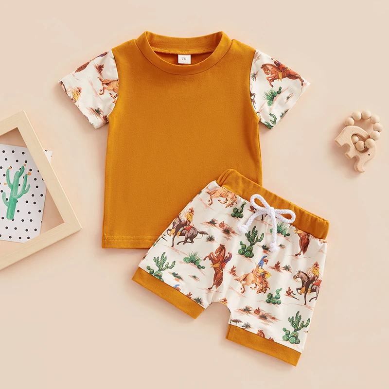 

Детский летний комплект одежды для мальчиков, футболка и шорты, 2023