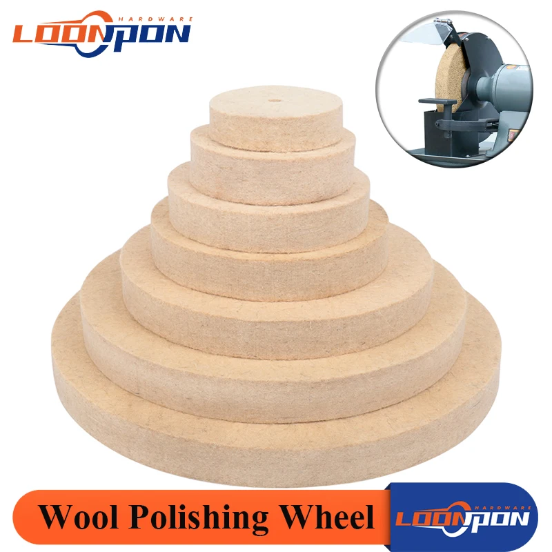Loonpon 75300mm Wool Polishing Wheel Angle Grinder Wheel Buffing Pads