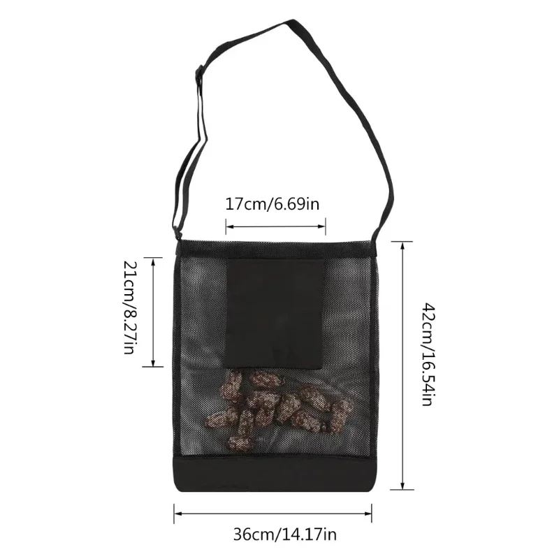 Mushroom Collecting Bag Adjustable Shoulder Strap Mushroom Hunting Bag Foraging Tool Basket Mesh Picking
