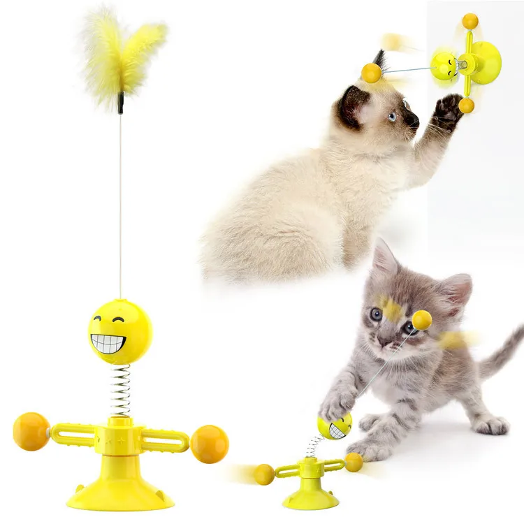 

Interesting Pet Cat Automatic Electric Funny Cat Toys Interactive Pet Kitten Interactive Training Cat Toy with Feather Ball Toy