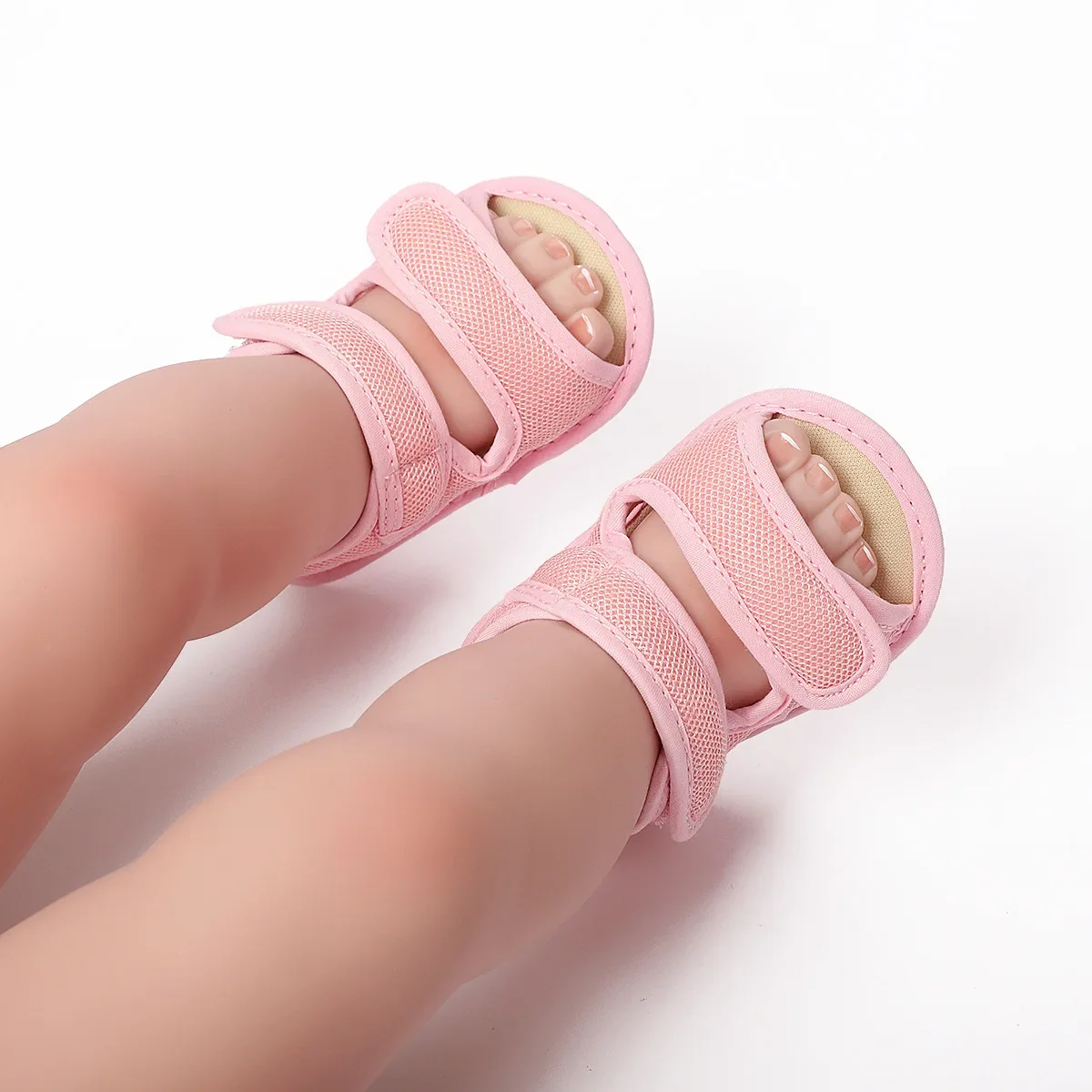 0-18 M Summer Unisex Toddler Sandals Solid Color Net Cloth Breathable for Baby Girl Boy