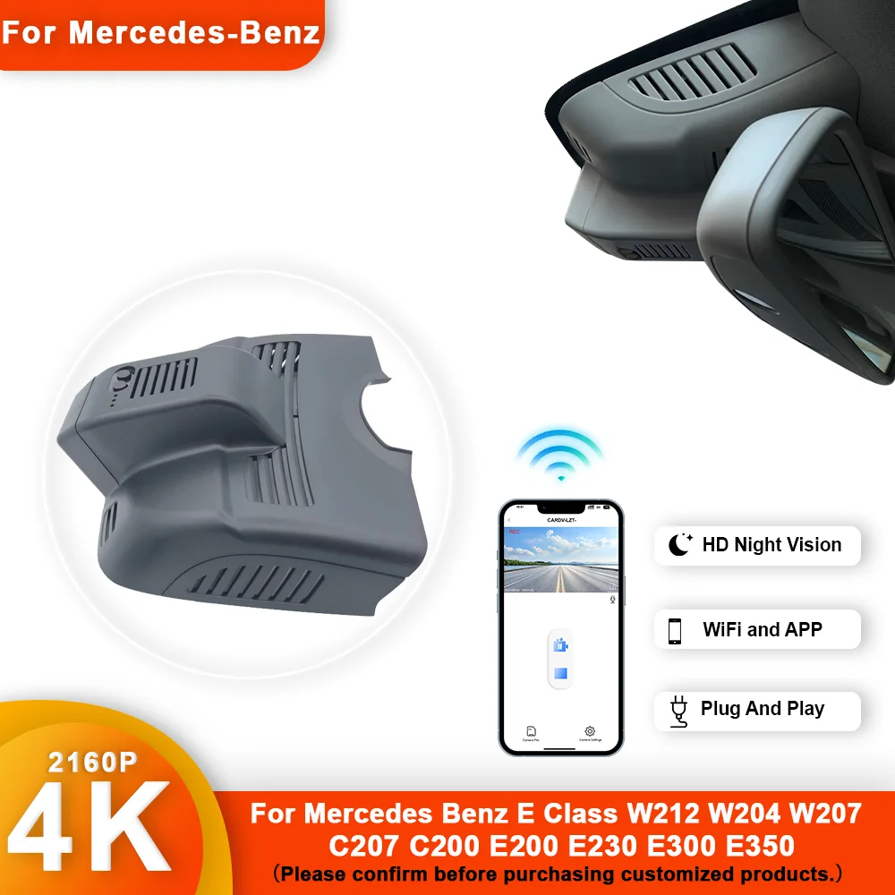 4K HD Plug and play Dash Cam For Mercedes Benz E Class W212 W204 W207 C207 C200 E200 E230 E300 E350 Car Dvr Dashcam