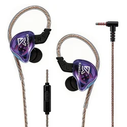 Enhanced Stereo Bass In - Ear Headphones with Dual Jack Design (Purple 3.5)
