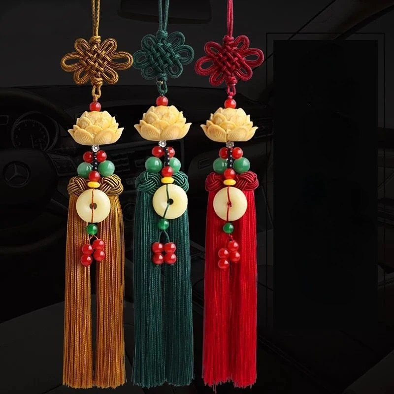 

car good luck and even lotus car pendant New fashion car interior decoration supplies ornaments rearview mirror pend