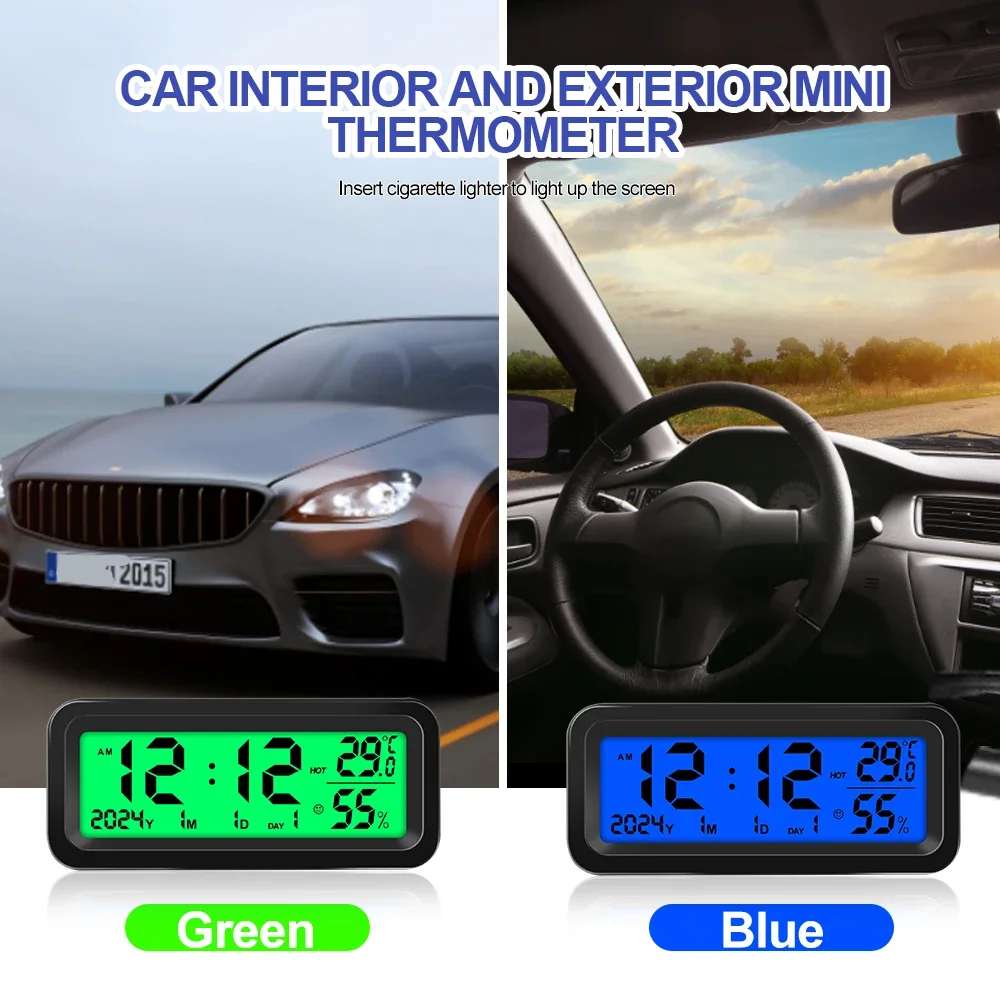 Car Dashboard Thermometer LED Display Electronic Clock