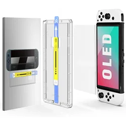 Premium Anti - Scratch Tempered Glass Screen Protector with Alignment Kit (For Switch OLED)