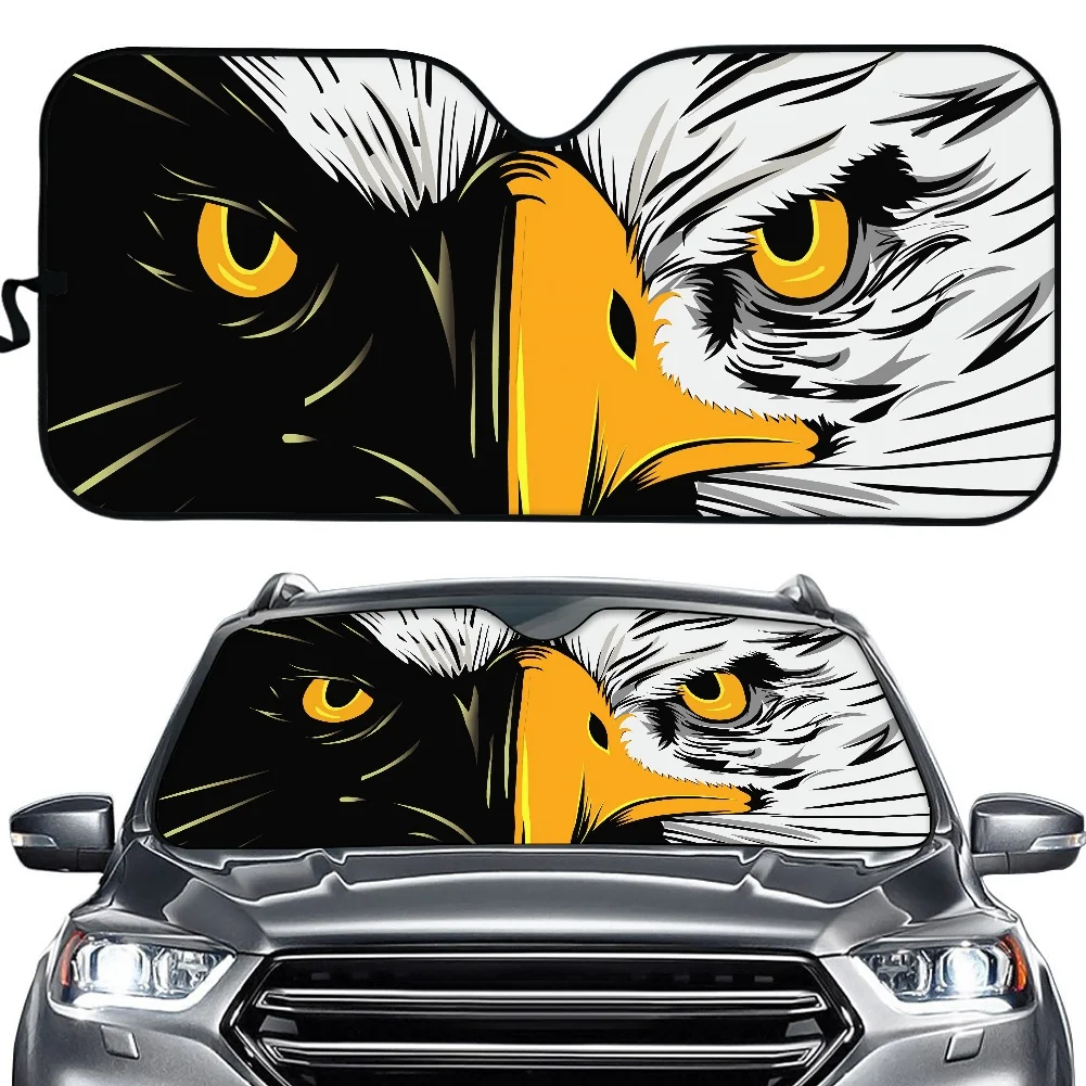 

Cool 3D Eagle Eyes Car Sun shade Custom Auto Sunshades Reflector Anti UV Protector Front Windshield Sunshade Print On Demand Hot