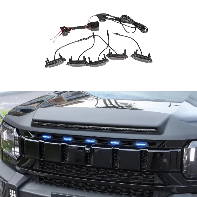 

Автомобильная решетка, деталь, украшение для JETOUR Traveler T2 2023, Модифицированная передняя деталь, дневная работа