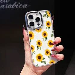 Sunflower Pattern Transparent Soft Phone Case - iPhone 14 (LYK - 260LY46508A1)