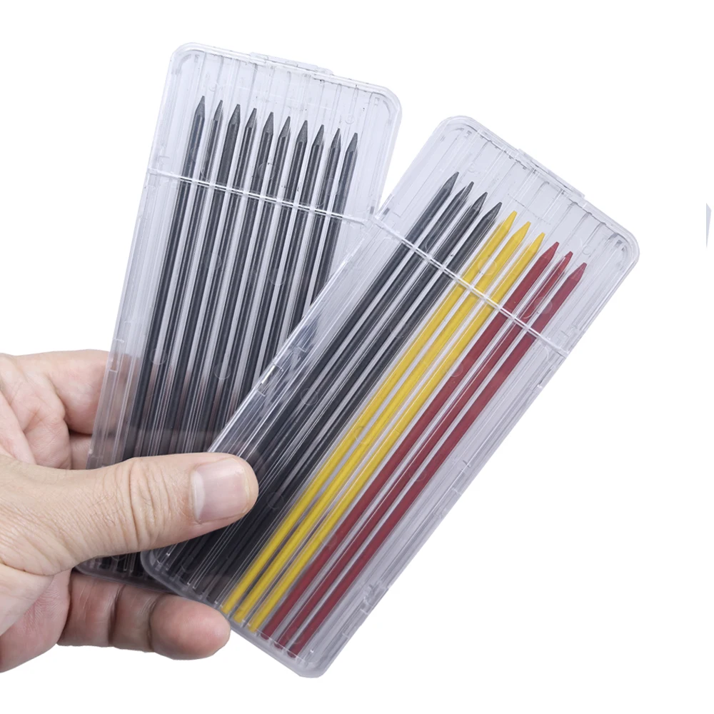 Metal Woodworking Mechanical Pencil With 2.8mm 10pcs/box Lead and Eraser, Deep Hole Marker Carpenter Architect Drawing Pencils 5