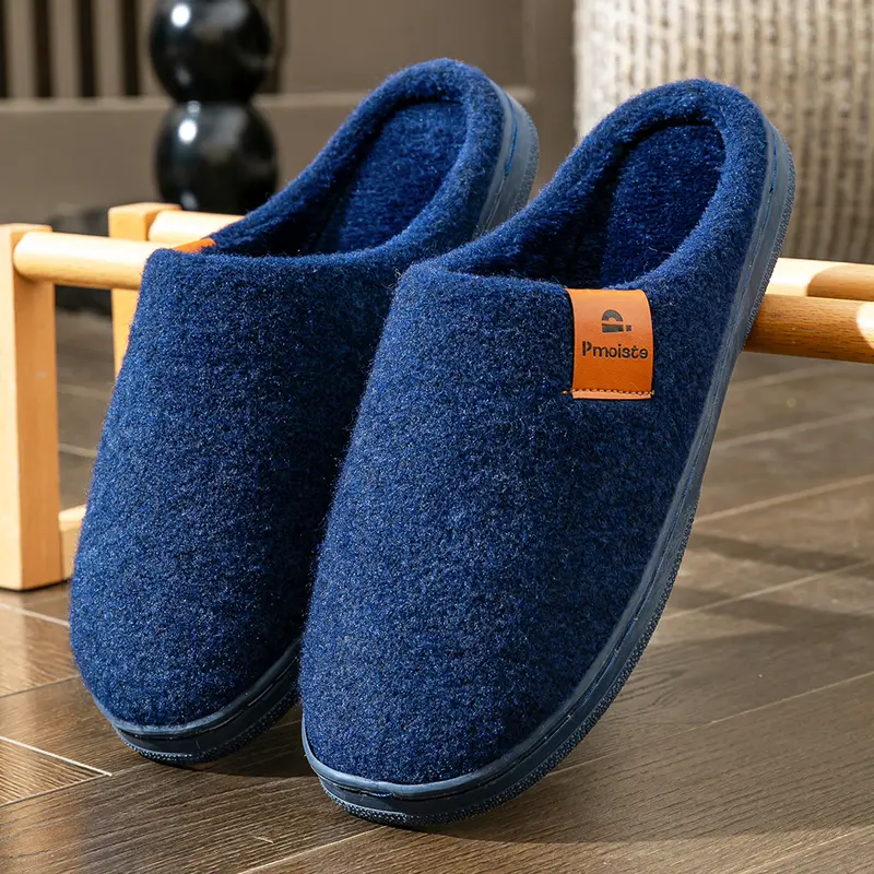 Winter Men Felt Platform  House Slippers Ultra Warm Cushion   Cozy Living Non-Slip TPR Outdoor Indoor House - Image 8