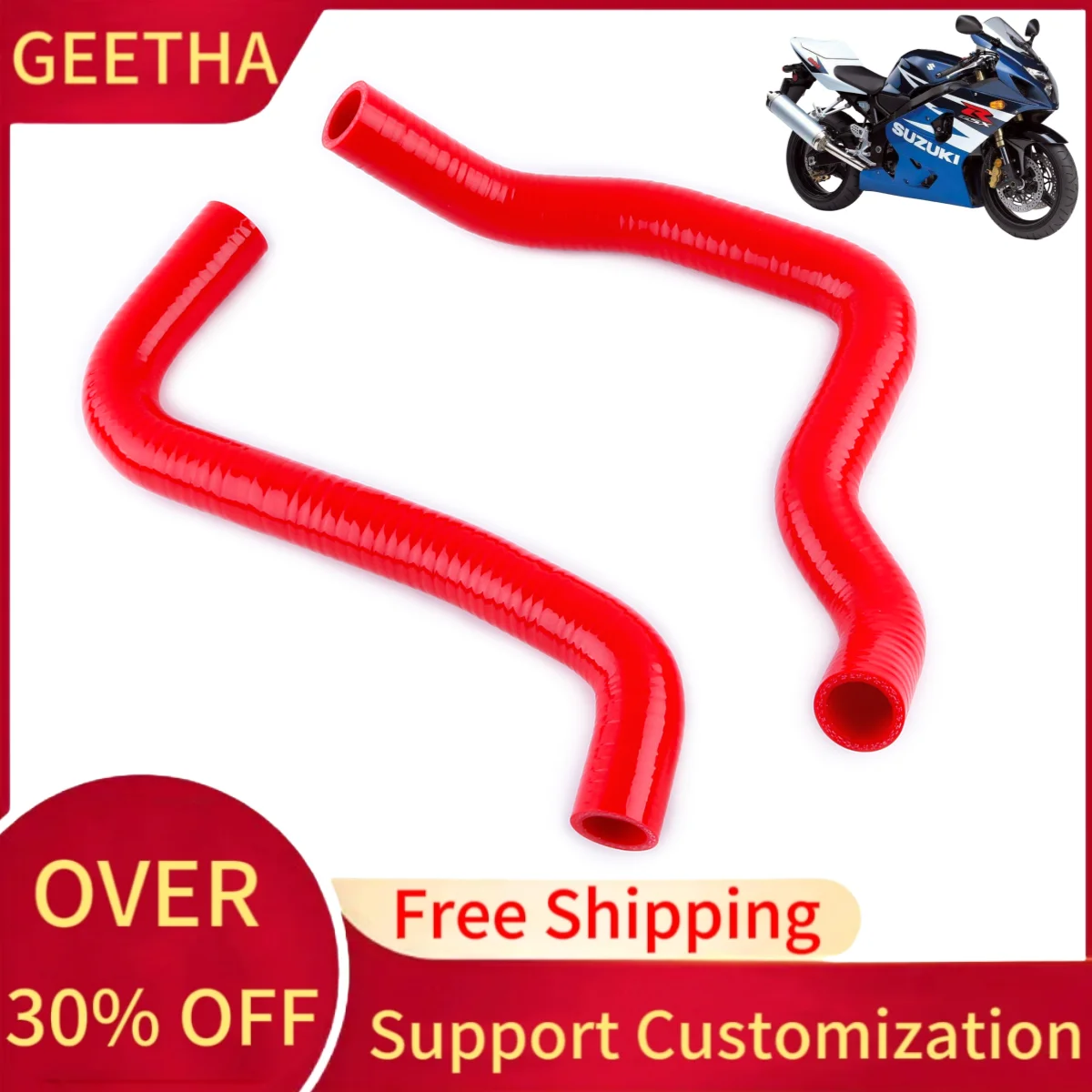 

For Suzuki GSX R600 GSXR600 GSXR 600 GSXR 750 2004 2005 Silicone Radiator Coolant Hose Pipe Kit