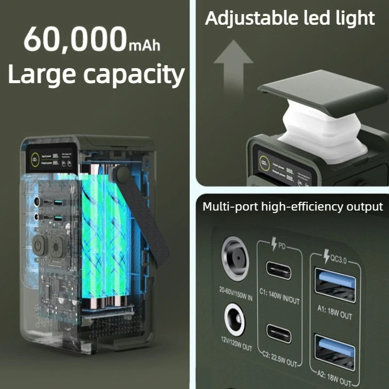 Batteria PowerBank LiFePo4 per centrale elettrica portatile da 200 W 60000 mAh Alimentatore portatile esterno Alimentatore di emergenza - Image 3