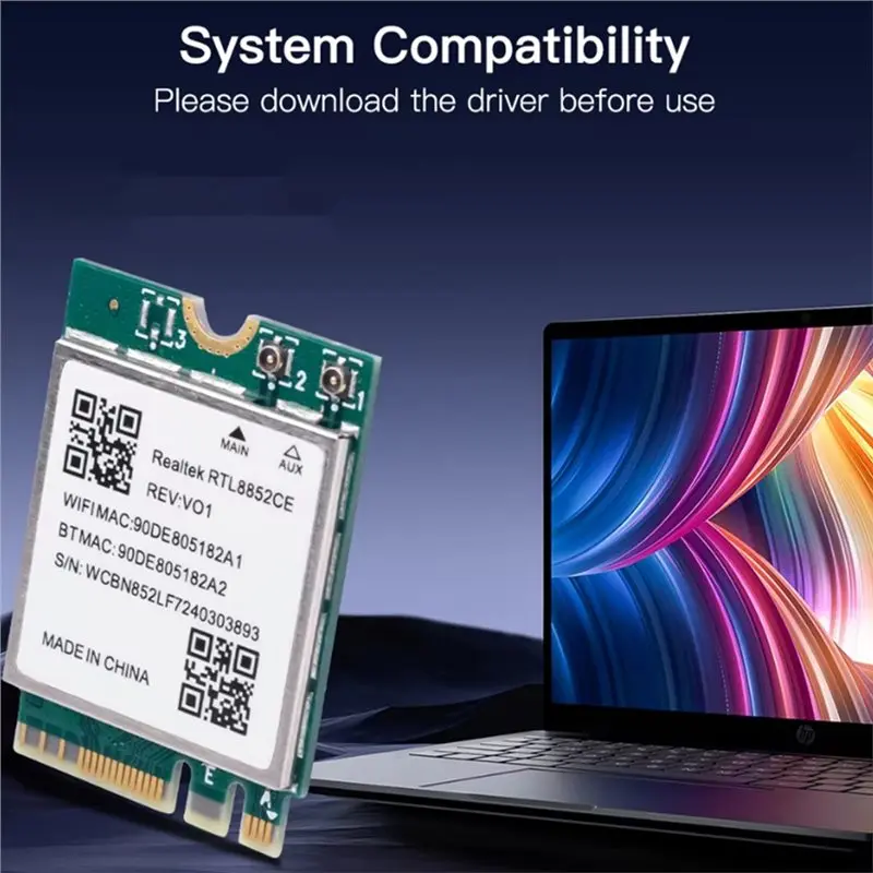 Exquisite-Wifi 6E RTL8852CE 무선 네트워크 카드 M. 2(10DB 안테나 포함) BT5.3 802.11AX 어댑터 5374M 2.4/5/6Ghz Windows 10/용