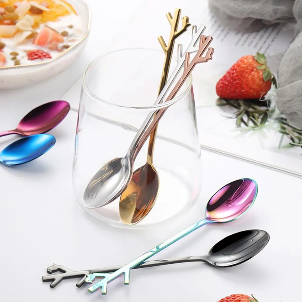 

Easy-to-wash Stainless Steel Utensil Elegant Stainless Steel Kitchen Gadgets Bird-shaped Stirring Spoon Long Handle for Home