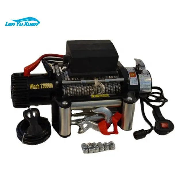Wire Rope Car Winch 12v 12000lbs offroad 12000lbs electric winch wire rope atv ute 12v 24v dc remote control set