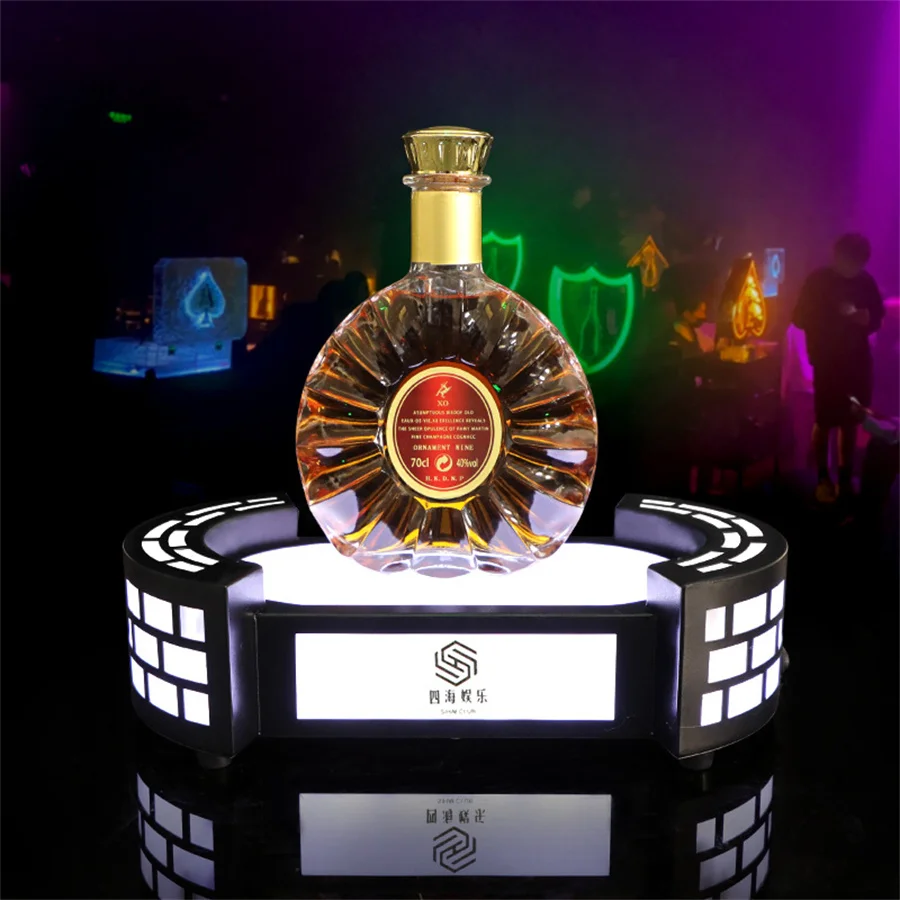 

Led Champagne Wine Bottle Presenter Glowing Serving Tray Display Glorifier Tray Wine Holder Rack For Nightclub Bar Party Decor