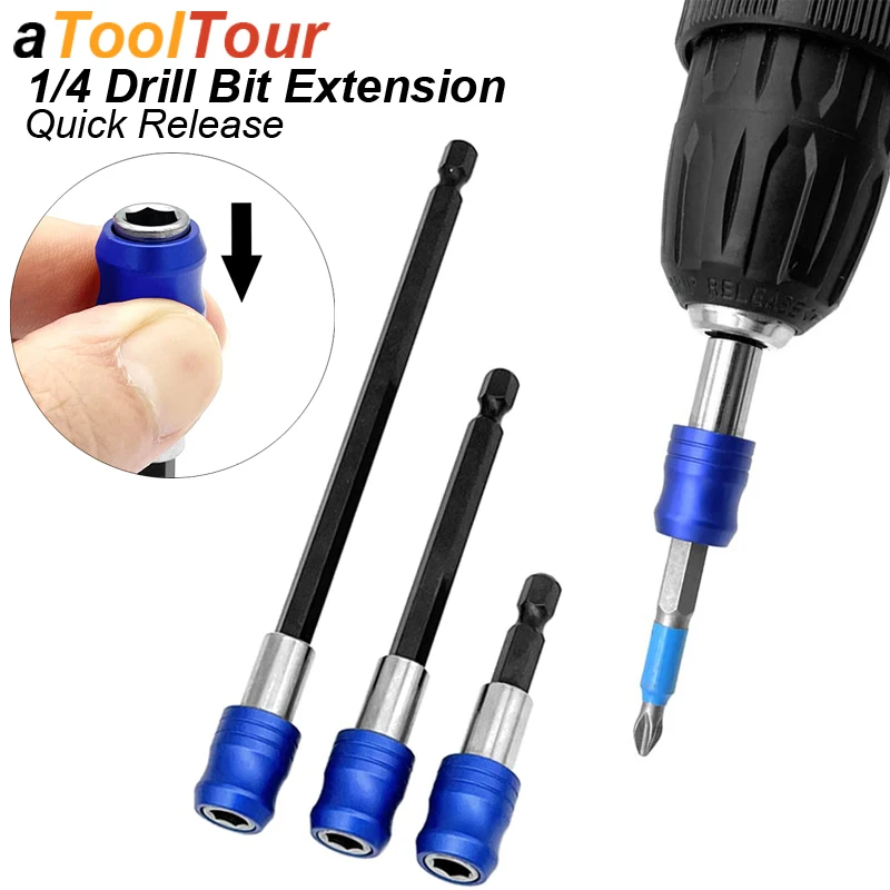 Quick Release Screwdriver Drill Bit Extension Magnetic 1/4 Head ...