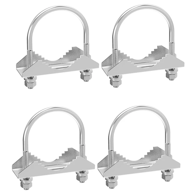 

4 Set Antenna Mast Pipe Clamp With V Jaw Block And U Bolt All Anti-Rust Finished For TV CB Ham Antenna Or Panel Pipe