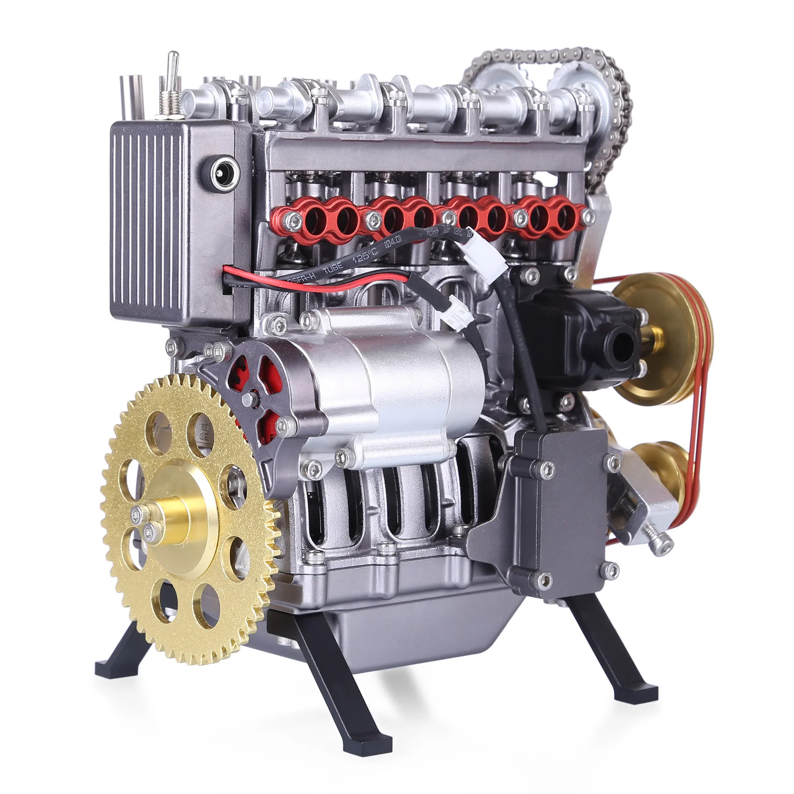 Montesori Toys Mini Inline Four Cylinder Car DIY Assembly Model Educational Science Building Toy for Boys Gift Idea