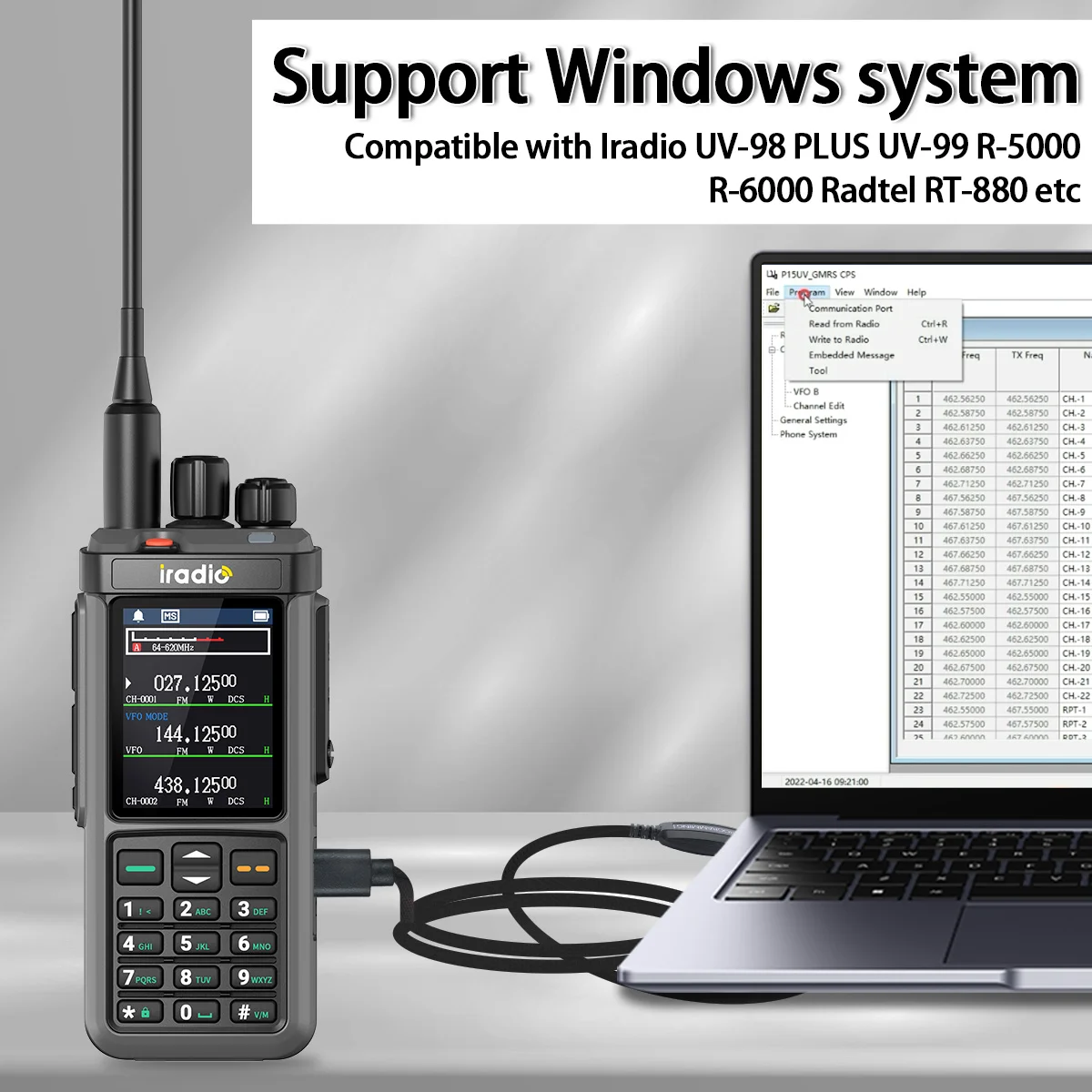 Cavo Programmazione USB Universale 8 In 1 Per Radio - Chip C2102, Per GP88S, GP2000, GP3688, F21, IC2720 - 2