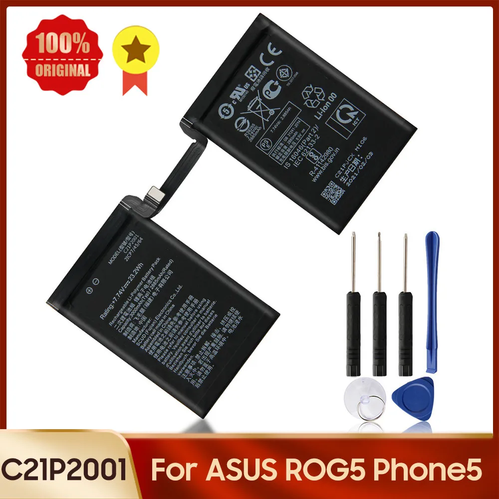 

New Phone Battery C21P2001 For ASUS RONG 5 ROG5 Phone 5 Phone5 I005DA Replacement Battery 3000mAh +tools