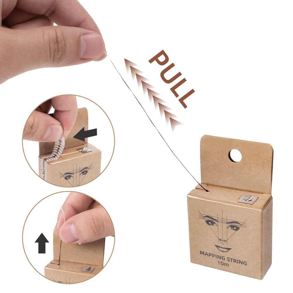 5 Colors Tattoo Thread Eyebrow Marker Thread Tattoo Brows Ruler Auxiliary Line Drawing Ink Positioning Mapping Line Box