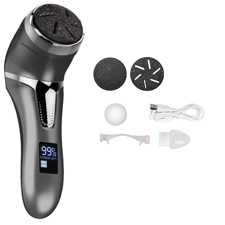 Rechargeable three head electric scab remover with chip removal vacuum cleaner, portable foot repair kit, LED display screen BEST SELLERS Rechargeable three head electric scab remover with chip removal vacuum cleaner, portable foot repair kit, LED display screen BEST SELLERS