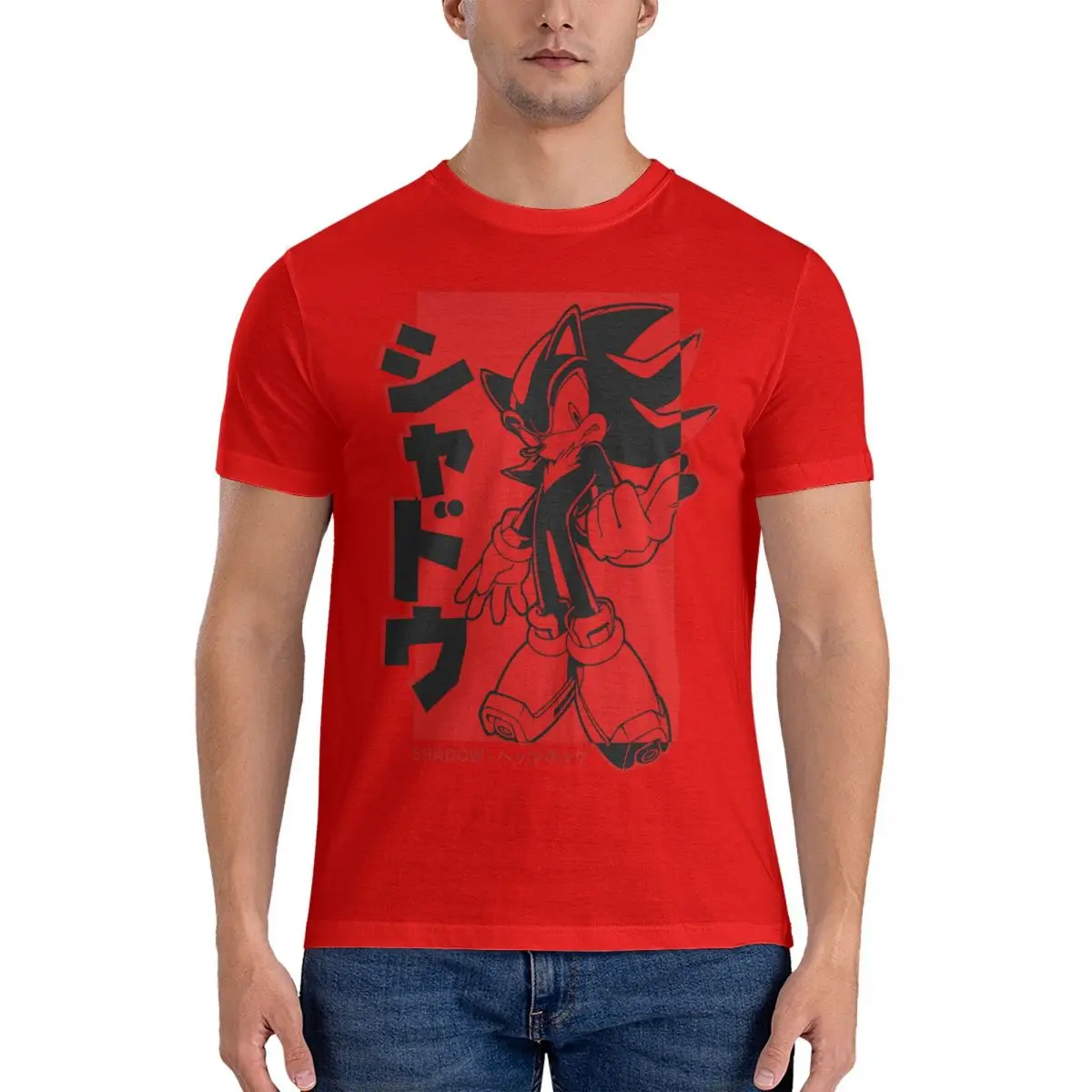 thumbnail image 1 of Camisetas de hombre Shadow, camisetas novedosas de Sonic, camisetas de manga corta con cuello redondo, ropa de algodón recién llegada, 1 of 5