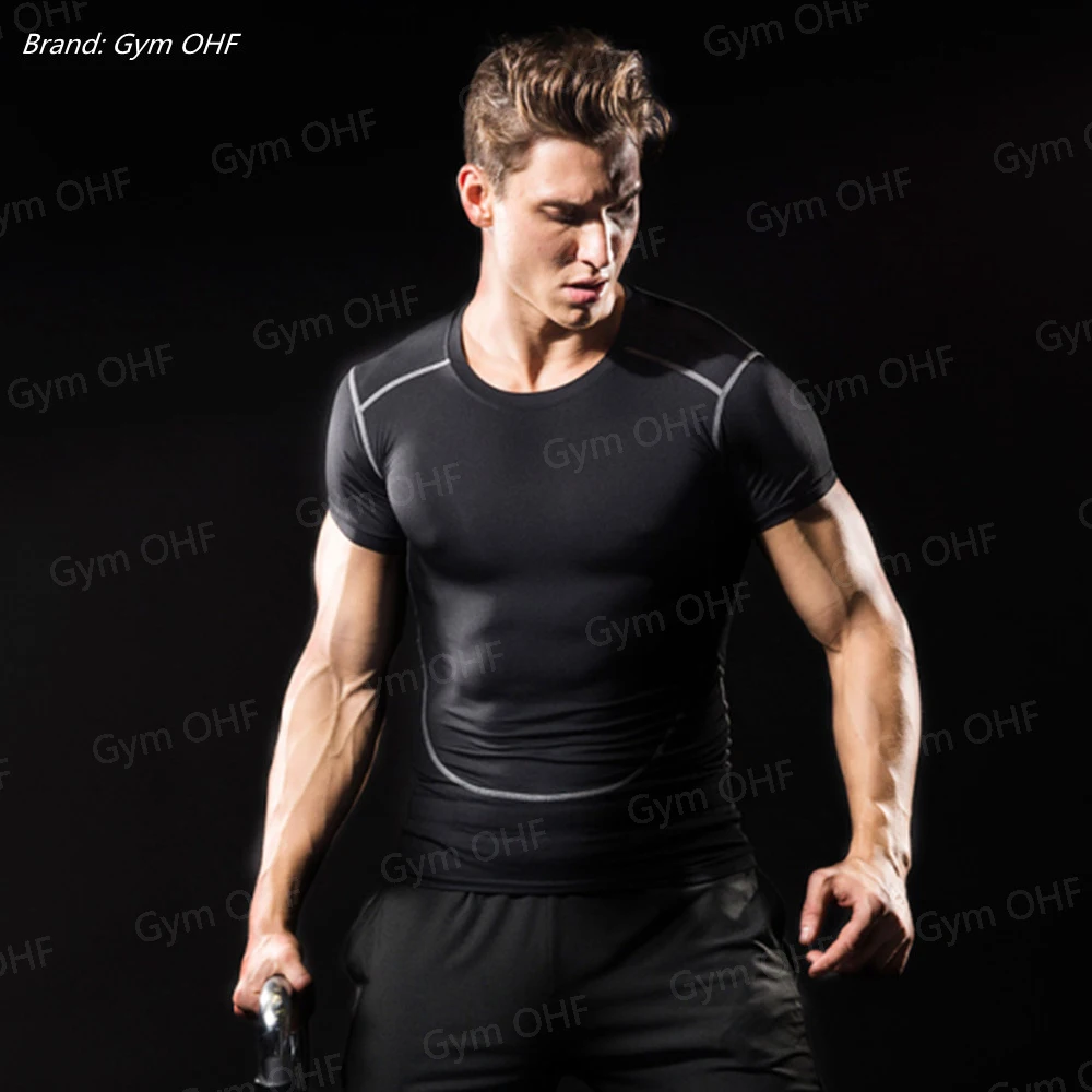 Jerseys Men Gym Fitness Sports Mma Exercise Training Man T-shirt Work Out Compression Rashguard  Jiu Jitsu T Shirt Men Shirts