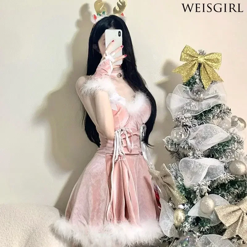 

Christmas Dress Pink Deerlet Skirt Girl Dress Suit Pink Desire Uniform Cos Halloween Purely Wants Sexy Christmas Outfits Skirt
