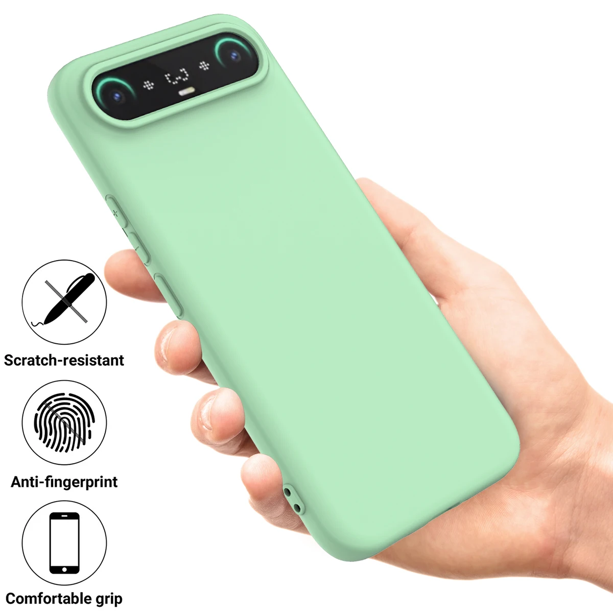 Slim Shockproof Liquid Silicone Phone Case with Protective Strap