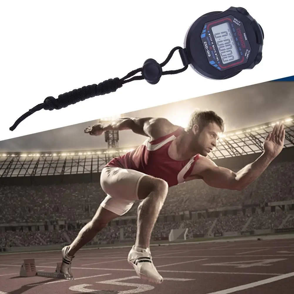 Digital Running Timer Waterproof Sports Stopwatch Counter Electronic Multifunctional Lightweight Practical  with Strap