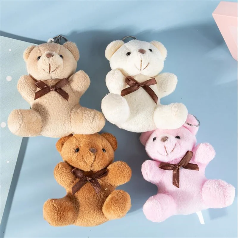 4 Colour Bow Tie Bear Plush Toys Small Pendant Mini Cute Soft Stuffed Bears Toy Wedding Activity Gifts Doll For Kids10CM