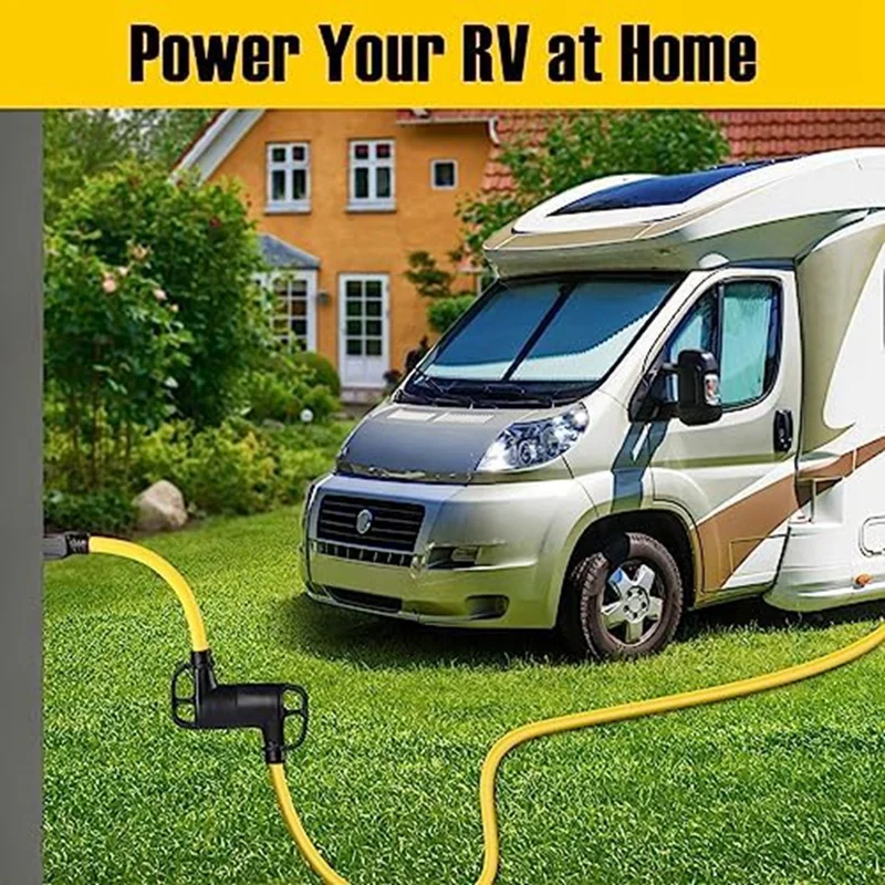RV 트레일러 캠핑카 미국 플러그 내구성 전원 공급 장치, 30A  110V RV 어댑터 코드, 30A  15A NEMA 5-15P 수-TT-30R 암 전원 공급 장치