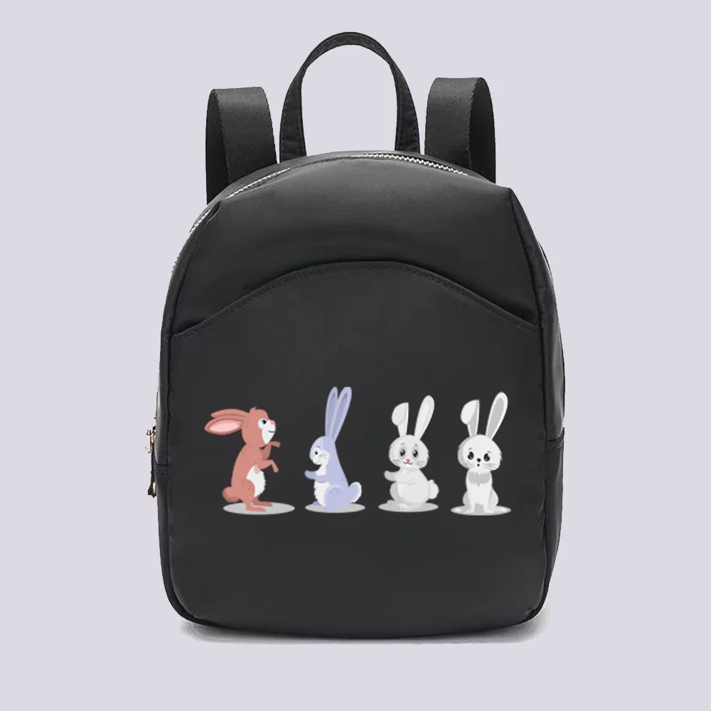 Small Backpacks Women Fashion Cartoon Printing Female Mini School Bags Black Rucksack for Girls 2022 New Casual Backpack