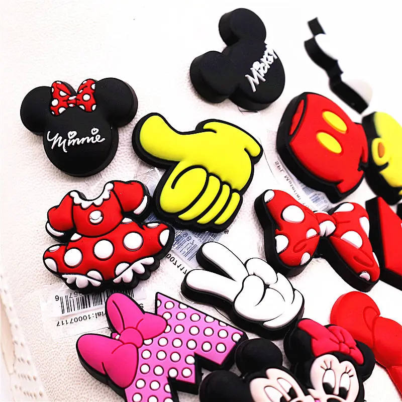 1pcs Disney Cartoon Mickey Mouse PVC Croc Charms Shoe Buckle Garden Shoes  Decorations Accessories Badge Croc Jibz Fit Kids Gift