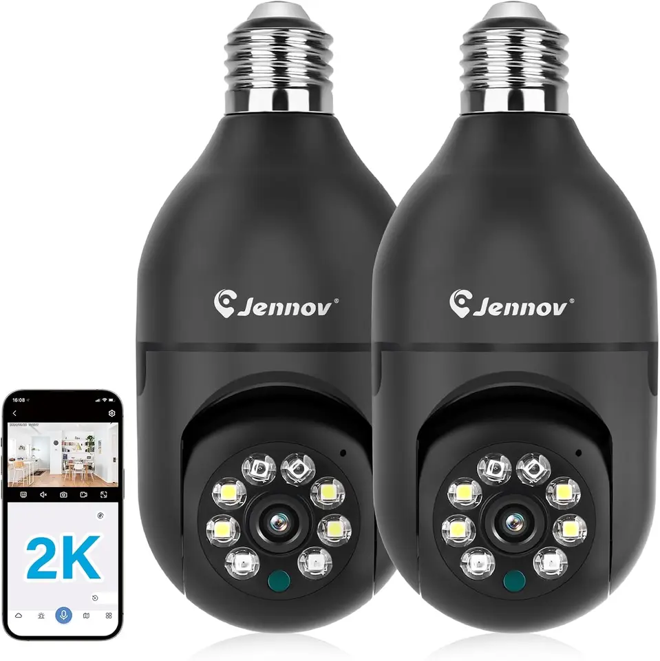 Jennov 2K Wireless Light Bulb Security Camera