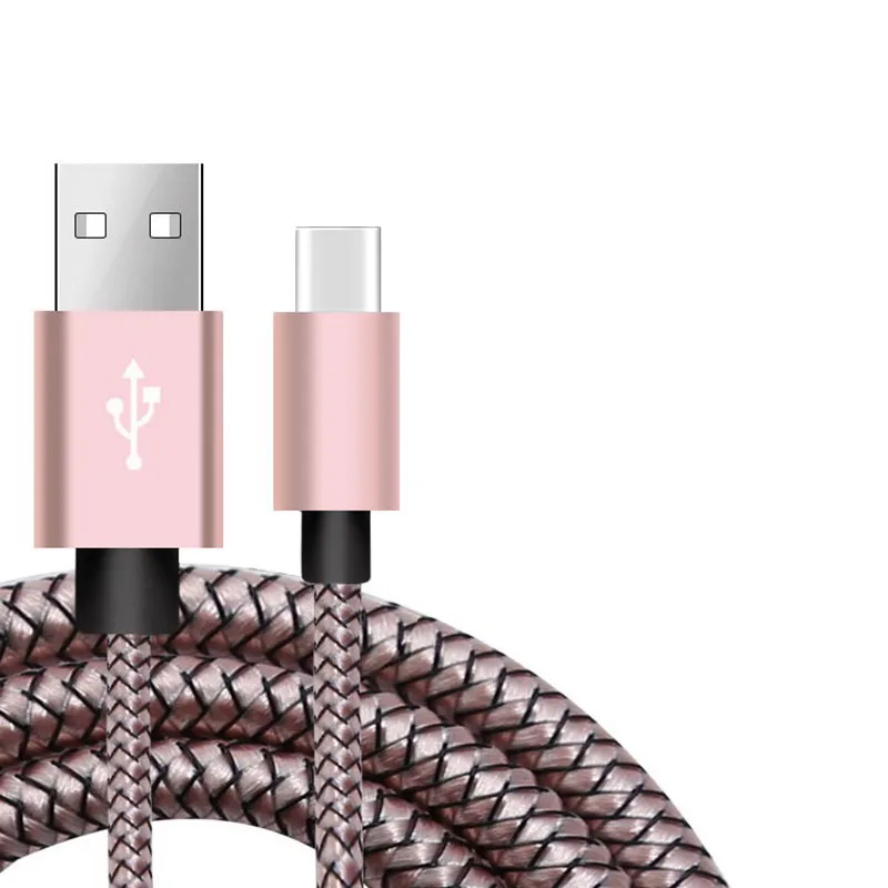 Premium USB A to Type C Fast Charging Nylon Cable - 2.4A High-Speed Data Transfer - Available in 2M and 3M Lengths