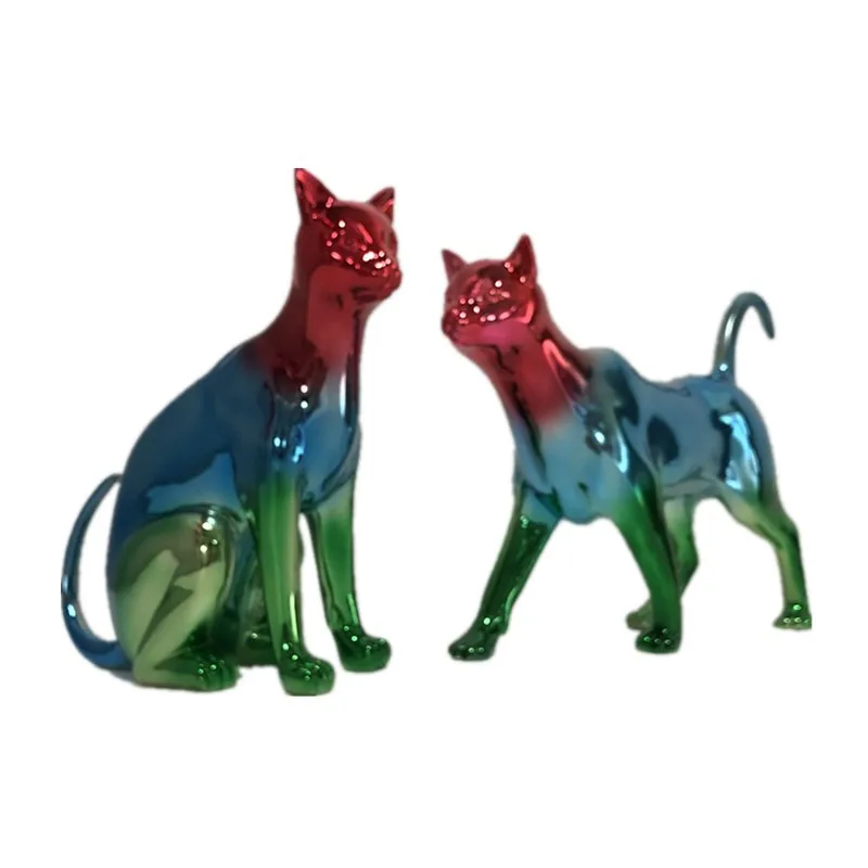 

Colorful Electroplating Creative Cat Decoration Handicraft, Suitable for Home, Living Room, Office, Bedroom Desktop, Wall