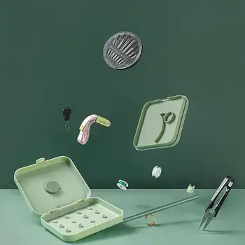 Magnetic Sewing Kit Travel Home Small Magnetic Sewing Box Sewing Thread Needle Threader Scissors Kit Mini Multi-function 4
